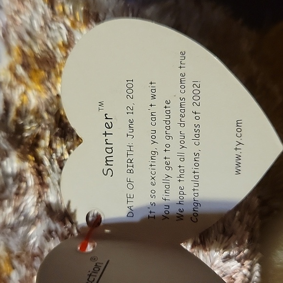 Vtg 2001 Ty Wise Owl Smarter Graduation School College Beanie Baby Error - Picture 13 of 14